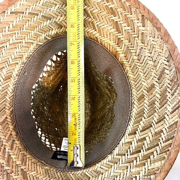 Panama Jack Safari Straw Hat 3" Big Brim 3-Pleat Ribbon Inner Elastic Sweatband - Picture 15 of 16